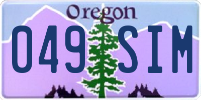 OR license plate 049SIM