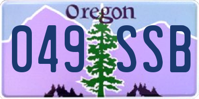 OR license plate 049SSB