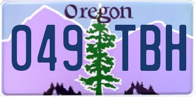 OR license plate 049TBH