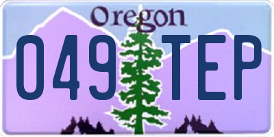 OR license plate 049TEP