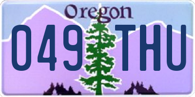 OR license plate 049THU