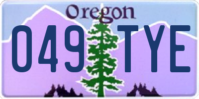 OR license plate 049TYE