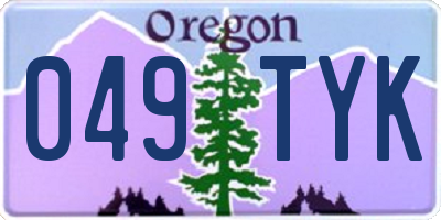 OR license plate 049TYK