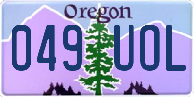 OR license plate 049UOL