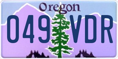 OR license plate 049VDR