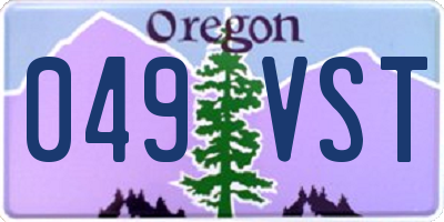 OR license plate 049VST