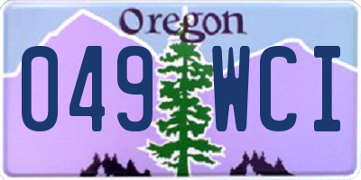 OR license plate 049WCI