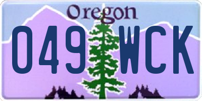 OR license plate 049WCK