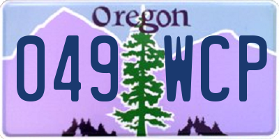 OR license plate 049WCP