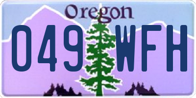 OR license plate 049WFH