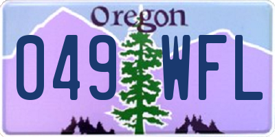 OR license plate 049WFL