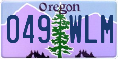 OR license plate 049WLM