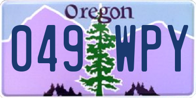 OR license plate 049WPY