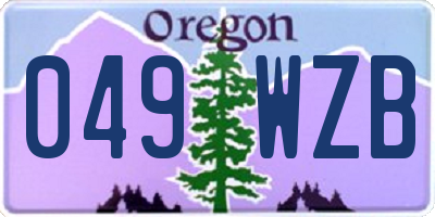 OR license plate 049WZB