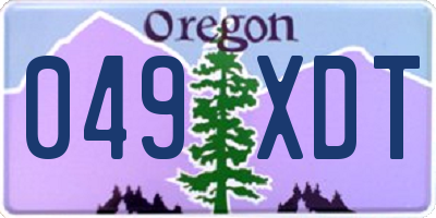 OR license plate 049XDT