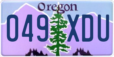 OR license plate 049XDU