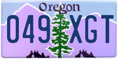 OR license plate 049XGT