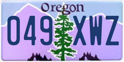 OR license plate 049XWZ