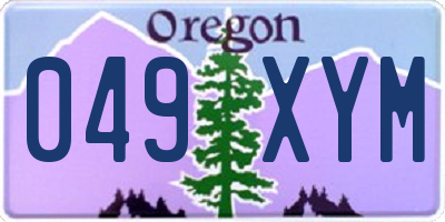 OR license plate 049XYM