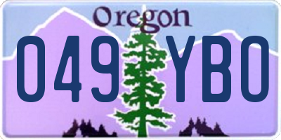 OR license plate 049YBO