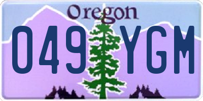 OR license plate 049YGM