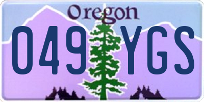 OR license plate 049YGS