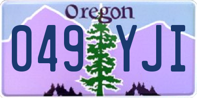 OR license plate 049YJI