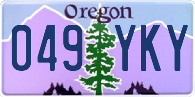 OR license plate 049YKY