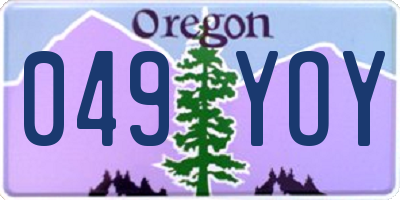 OR license plate 049YOY