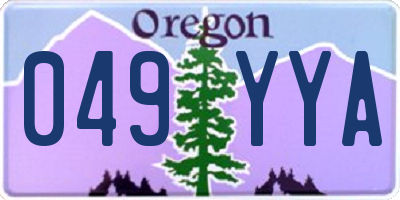 OR license plate 049YYA