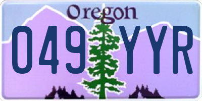OR license plate 049YYR