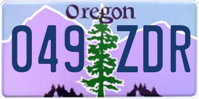 OR license plate 049ZDR
