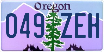 OR license plate 049ZEH