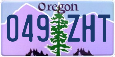 OR license plate 049ZHT