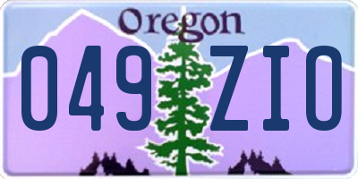 OR license plate 049ZIO