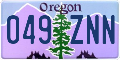 OR license plate 049ZNN