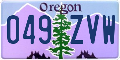 OR license plate 049ZVW