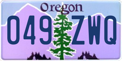 OR license plate 049ZWQ