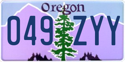 OR license plate 049ZYY