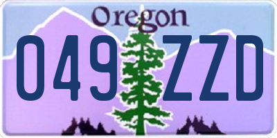 OR license plate 049ZZD