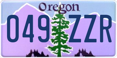 OR license plate 049ZZR
