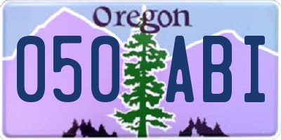 OR license plate 050ABI