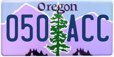 OR license plate 050ACC