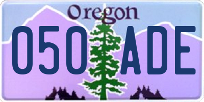 OR license plate 050ADE
