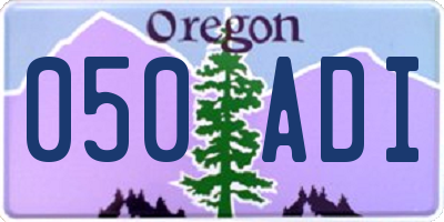 OR license plate 050ADI
