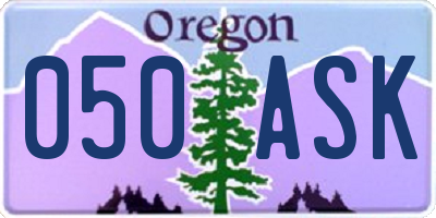 OR license plate 050ASK