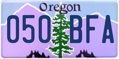 OR license plate 050BFA