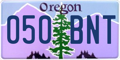OR license plate 050BNT