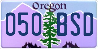 OR license plate 050BSD
