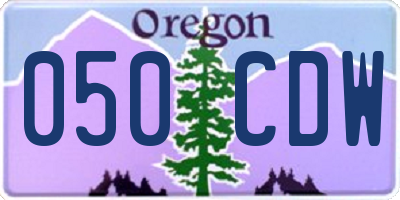 OR license plate 050CDW